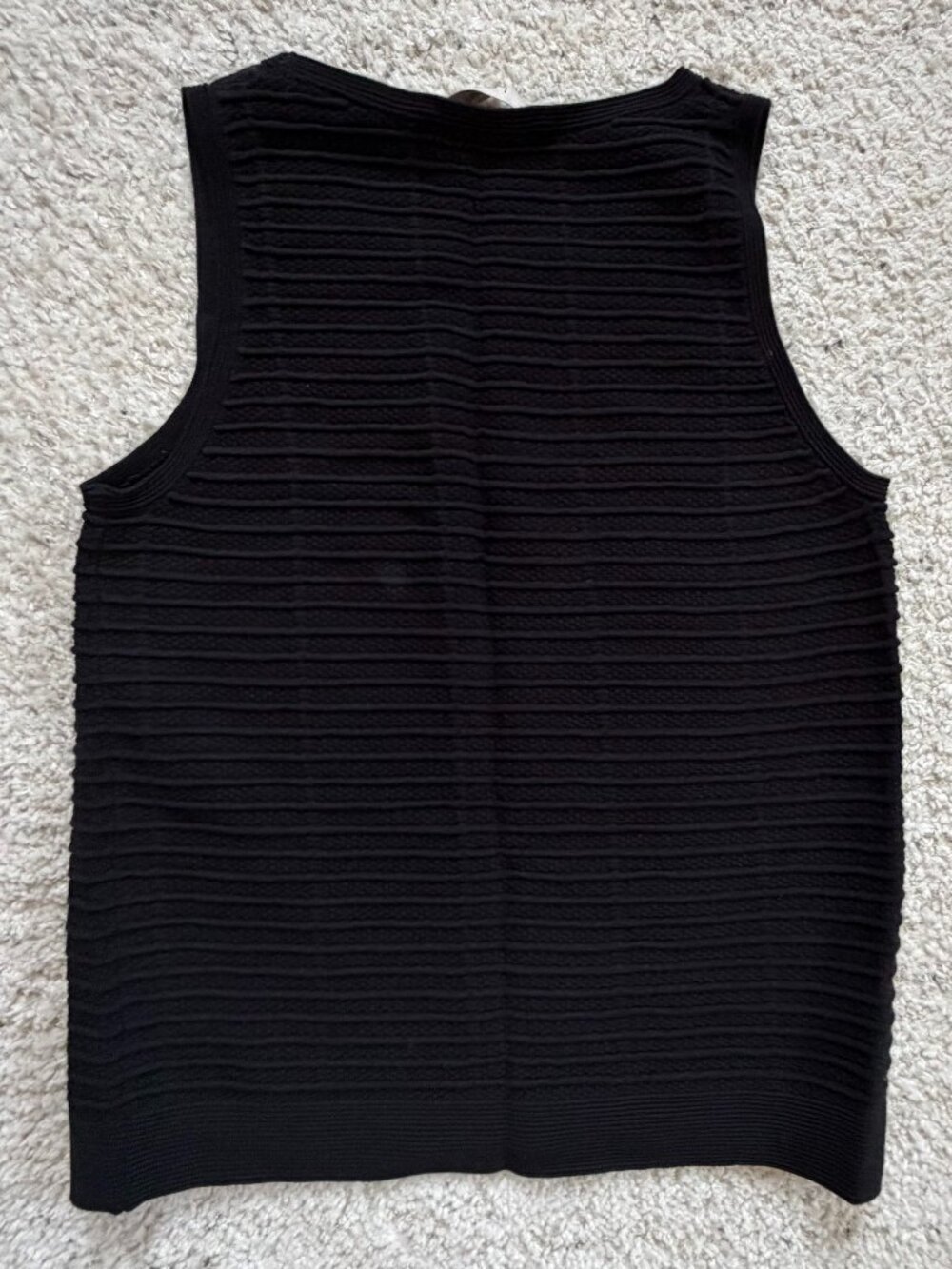 Loft Black Ribbed/Textured Sweater Tank - Picture 2 of 3